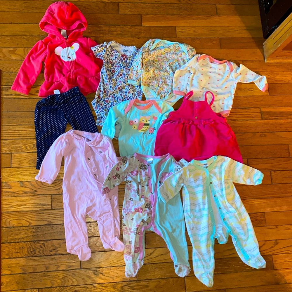 10 piece baby girl bundle; fall, winter, spring